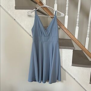 Elegant Blue Sleeveless Dress
